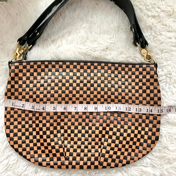 Clare V. Moyen Messenger Bag Woven Check Leather NEW - Picture 14 of 16